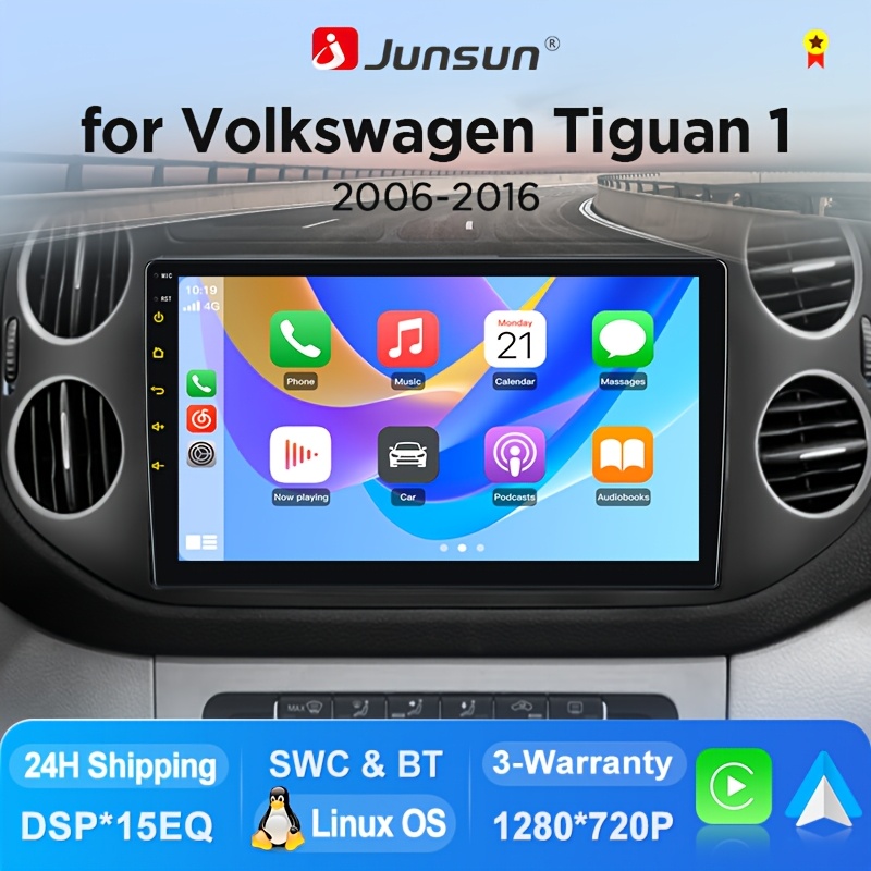 Junsun System Car Stereo With Auto & Carplay For Tiguan 1 2006 2007 2008 2009 2010 - 2016 Touch Screen Multimedia Player.