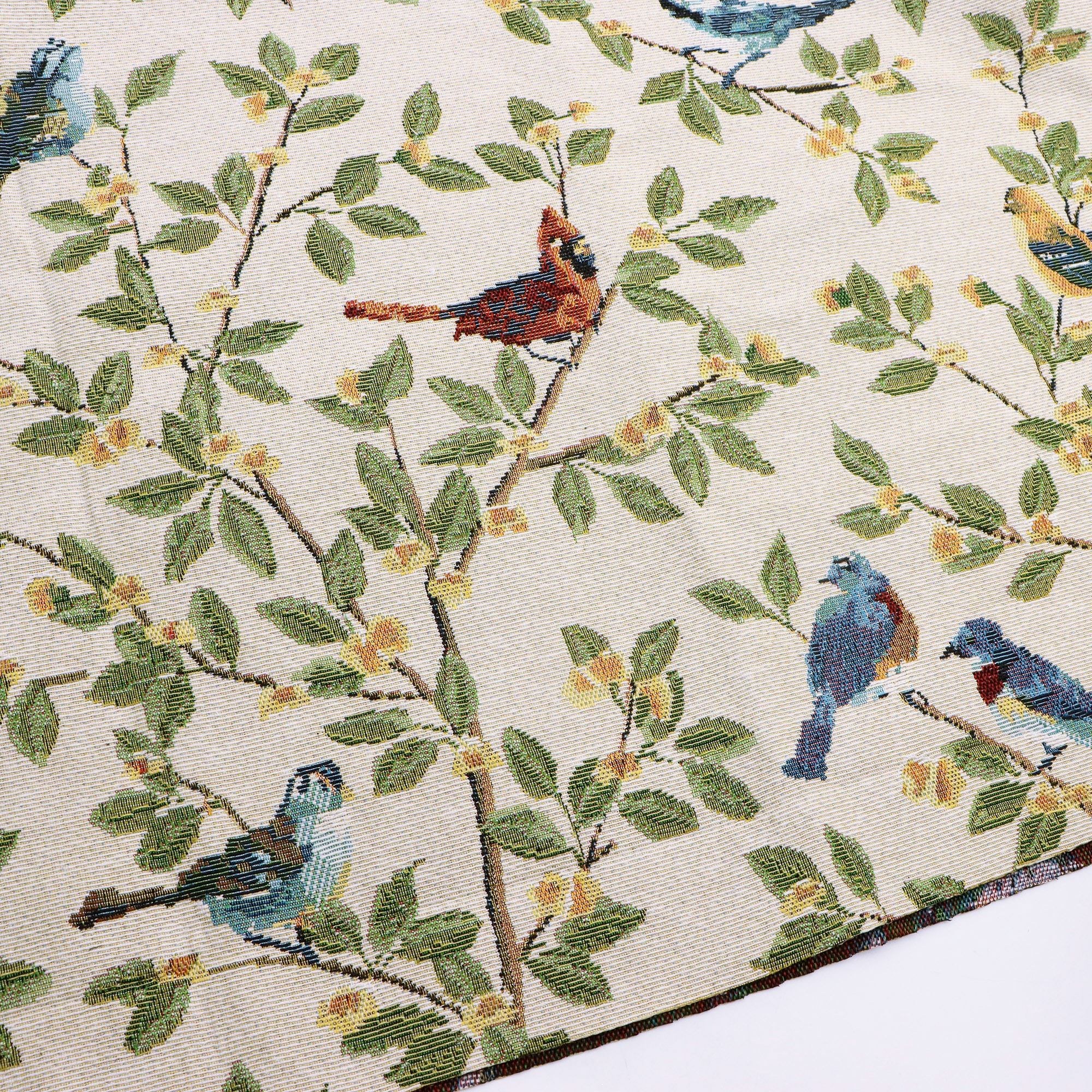 TEMU 1 pieza de tela tejida jacquard con de pájaros retro y inspiración étnica para fundas de muebles DIY, cortinas, edredones, sofás, material para