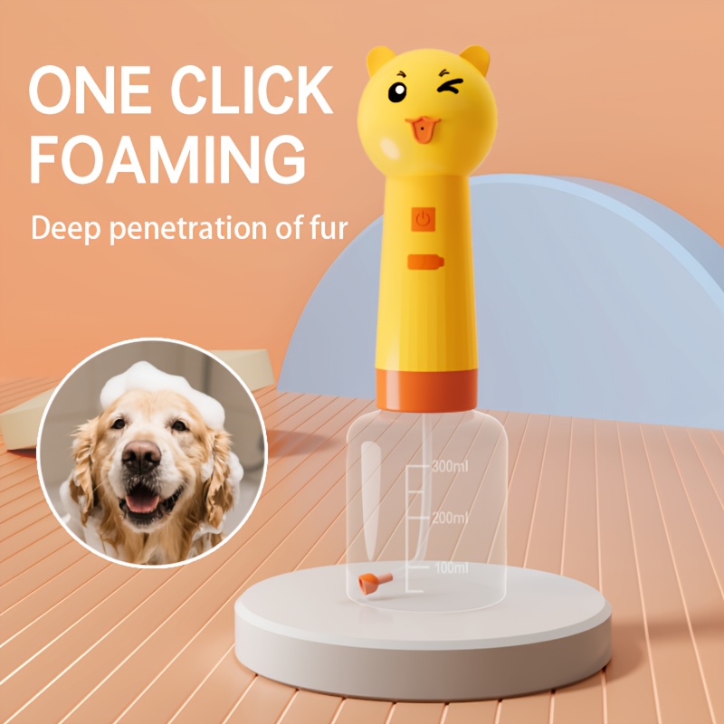 TEMU 1 Electric Dog Foam Cleaner, Automatic Dog Soap Dispenser, Rechargeable Pet Shampoo Mixing Bottle For Cleaning, Electric Bubble Maker, Suitable