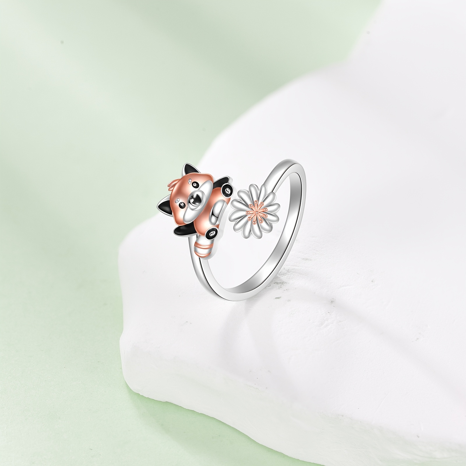 Women's Red Panda Open Ring — Playful Gift