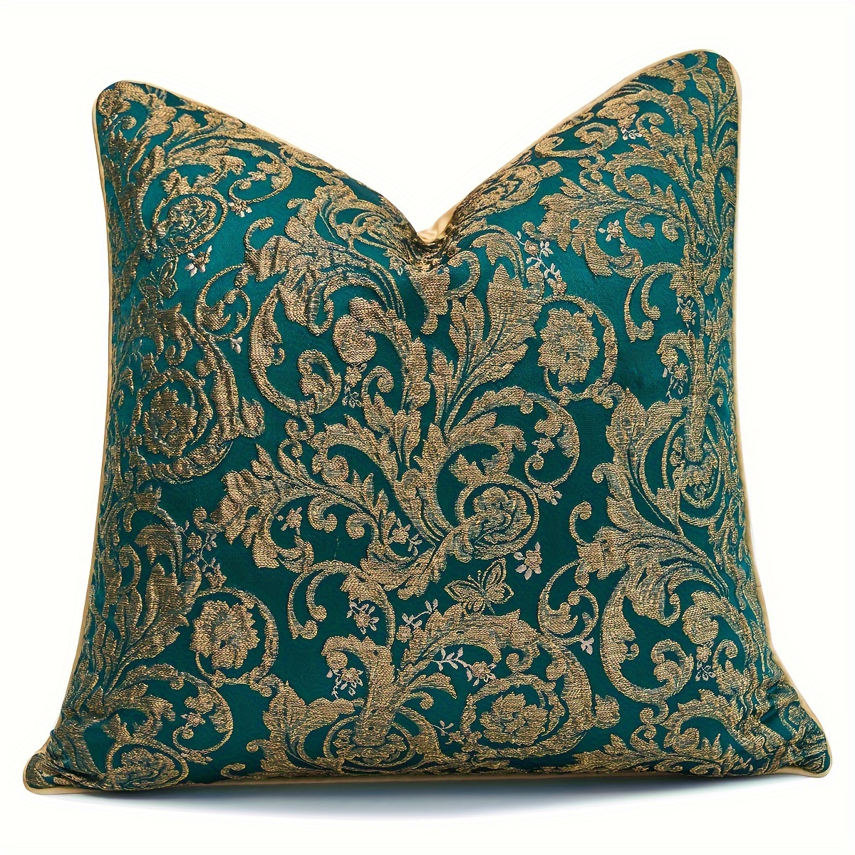 

Asian-influenced Embroidered Decorative Throw Pillow Cover 17x17 Inches, Machine Washable, Zippered, Woven Polyester With Polyester Filling, Suitable For Multiple Room Types - Cushion Not Included