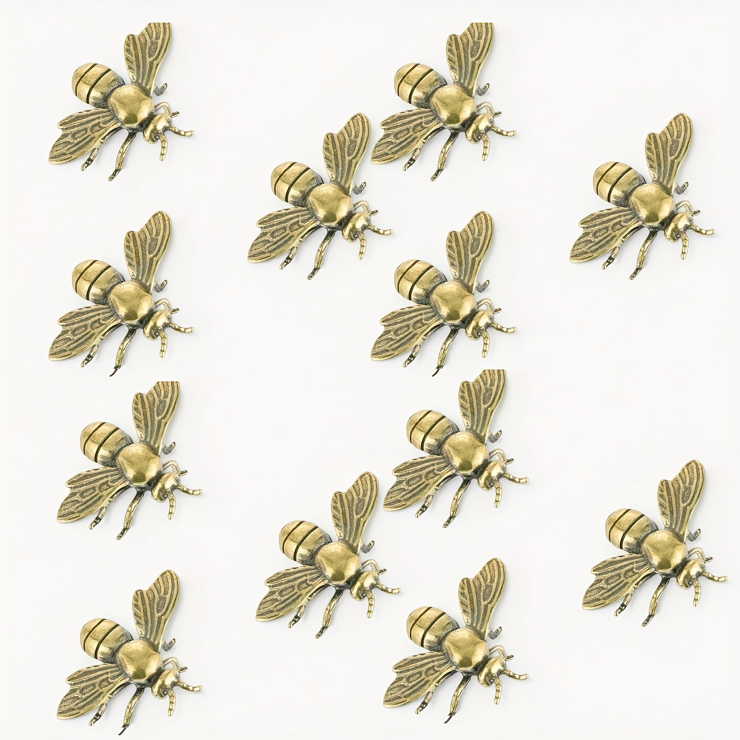 TEMU 12 piezas de abejas de latón vintage para decoración navideña del hogar - Decoración de escritorio adecuada para oficina, Navidad, regalos de