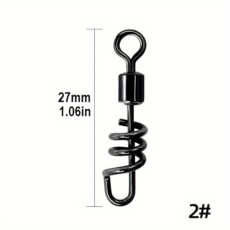 10Pcs Fishing Connectors Stainless Steel Cork Screw Swivel Snaps for  Outdoor 10#