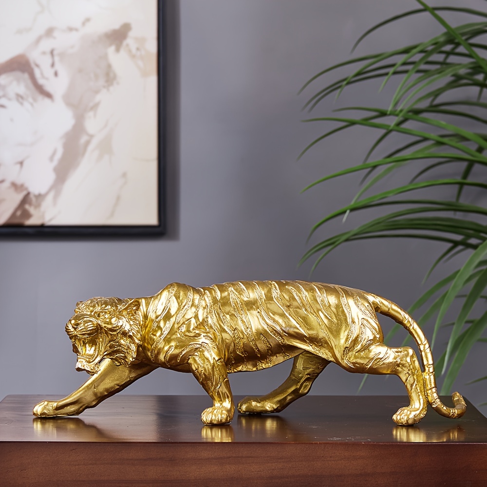 

Resin Golden Tiger Statue: Versatile Home Decor For Indoor And Outdoor Use
