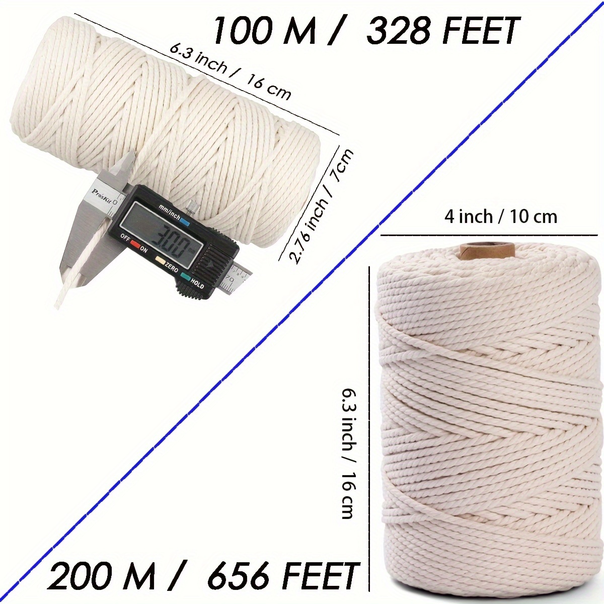 Jute Twine for Crafts, Christmas Gift Wrapping and Gardening, 328 Feet 3mm  Thick