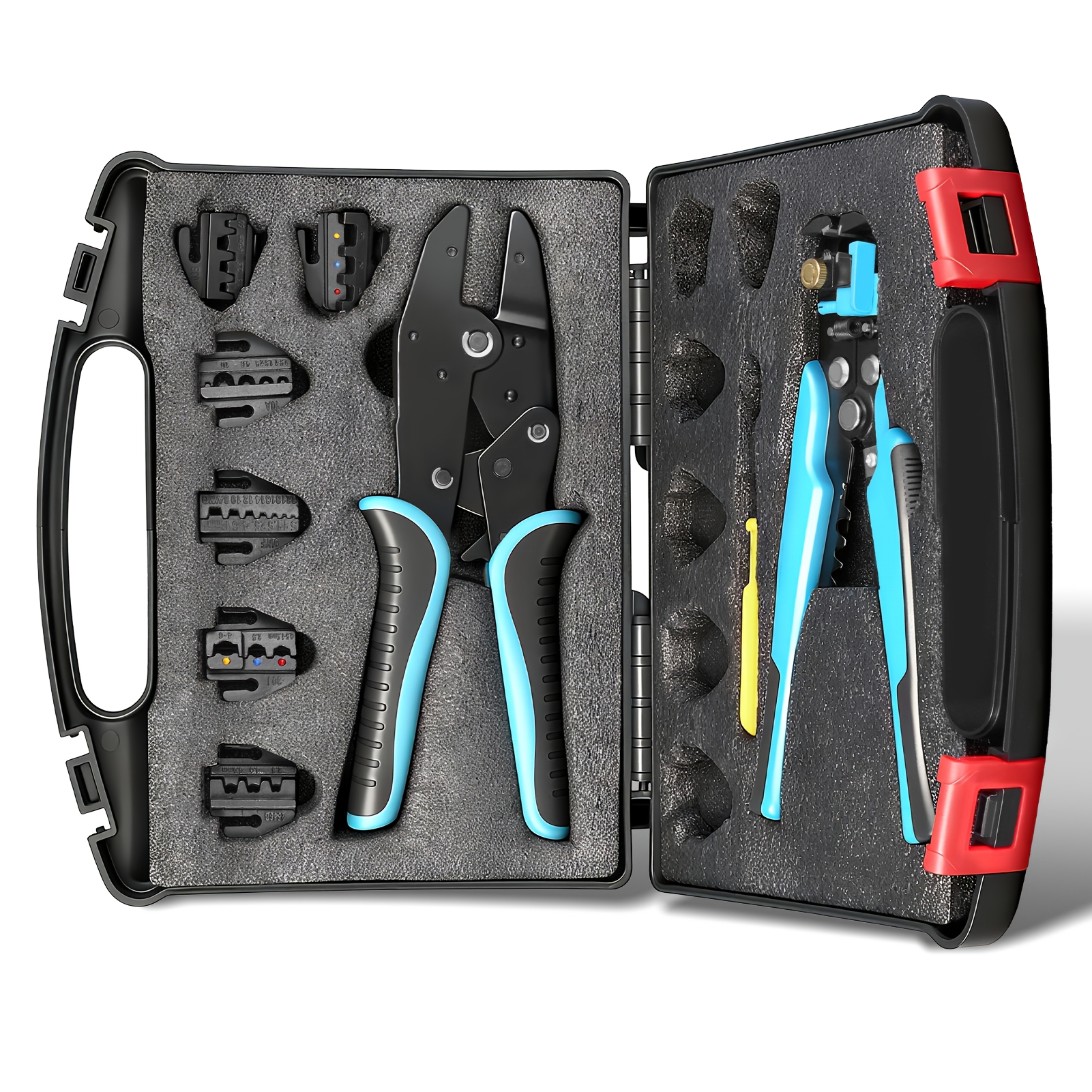 Crimping Pliers, Crimping Tool, Wire Strippers, Crimping Pliers Set, With 6 Crimping Dies, Suitable For