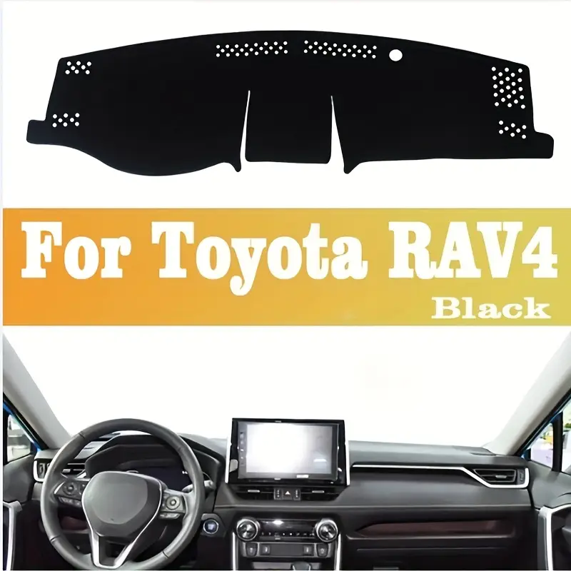 XUKEY Dash Cover Mat – Fits Toyota RAV4 XA50 2019-2021 (Black Polyester, LHD Only)