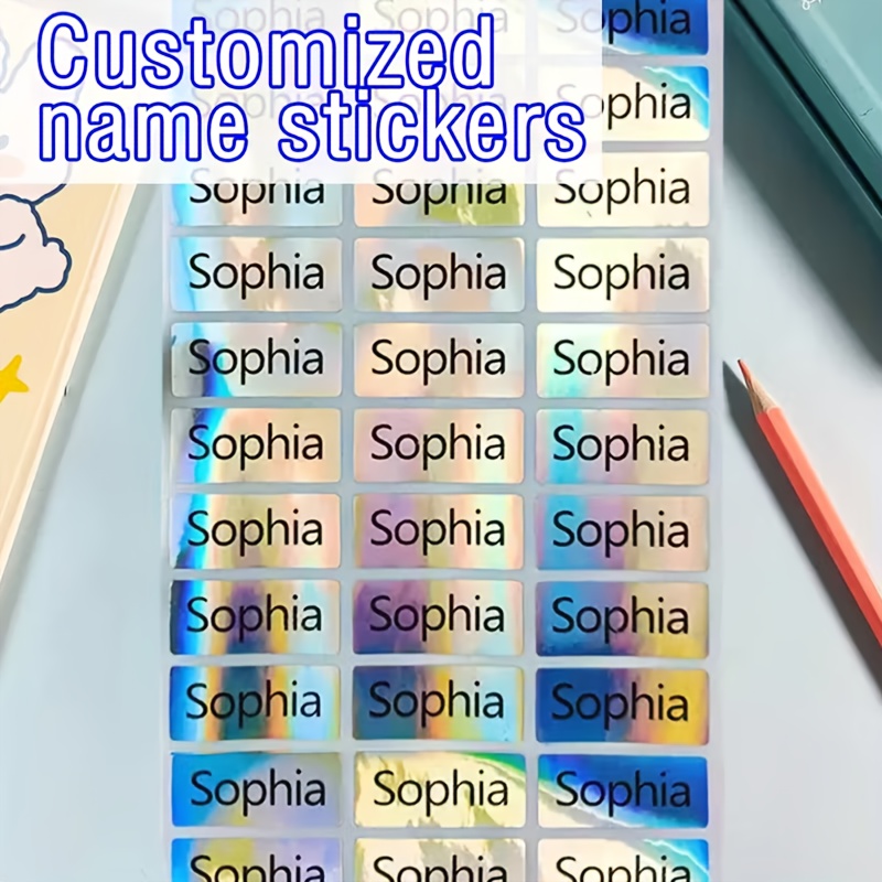 Image of Silvery Holographic Color Name Stickers, 66~330pcs Office Supplies Labels, School Labels, Water Bottle, Lunch Box Daily Use Classification Labels