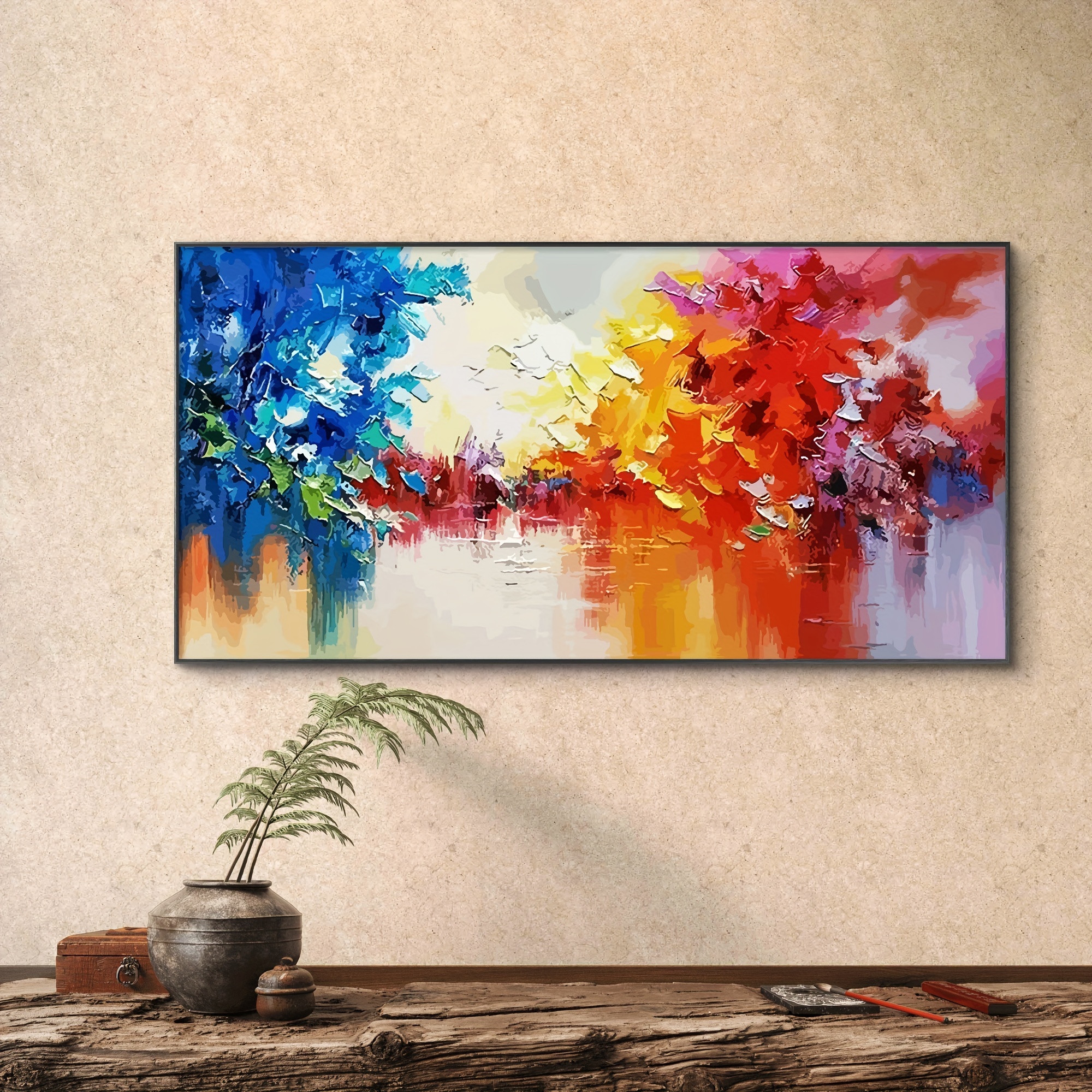 

Modern Abstract Oil Painting Canvas Print - Frameless, Multicolor Wall Art For Living Room, Bedroom, Office Decor | Aesthetic Gift Idea Canvas Art Wall Decor Art Canvas Wall Decor