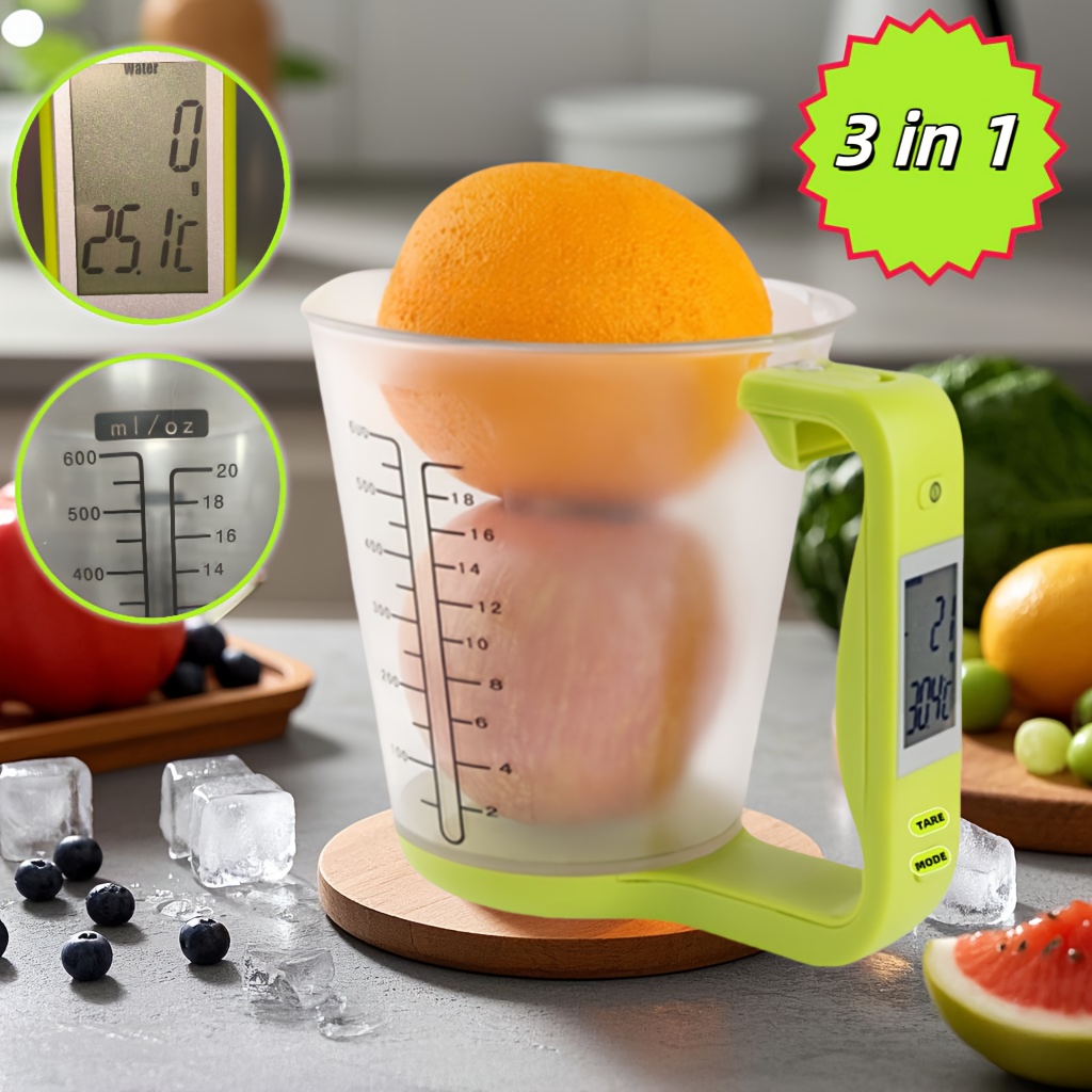 600  measuring cup scale with thermometer 6 in 1 unit conversion lb g ml oz cup ct food grade pc detachable design 0 40   time monitoring baking   essential with battery included