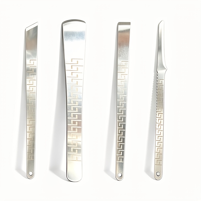 TEMU 4pcs Set Stainless Steel Pedicure Blade,foot Dead Skin Shaver Tool,durable Foot Care Accessory For Thick Removal Foot Care Tool For Salon & Home