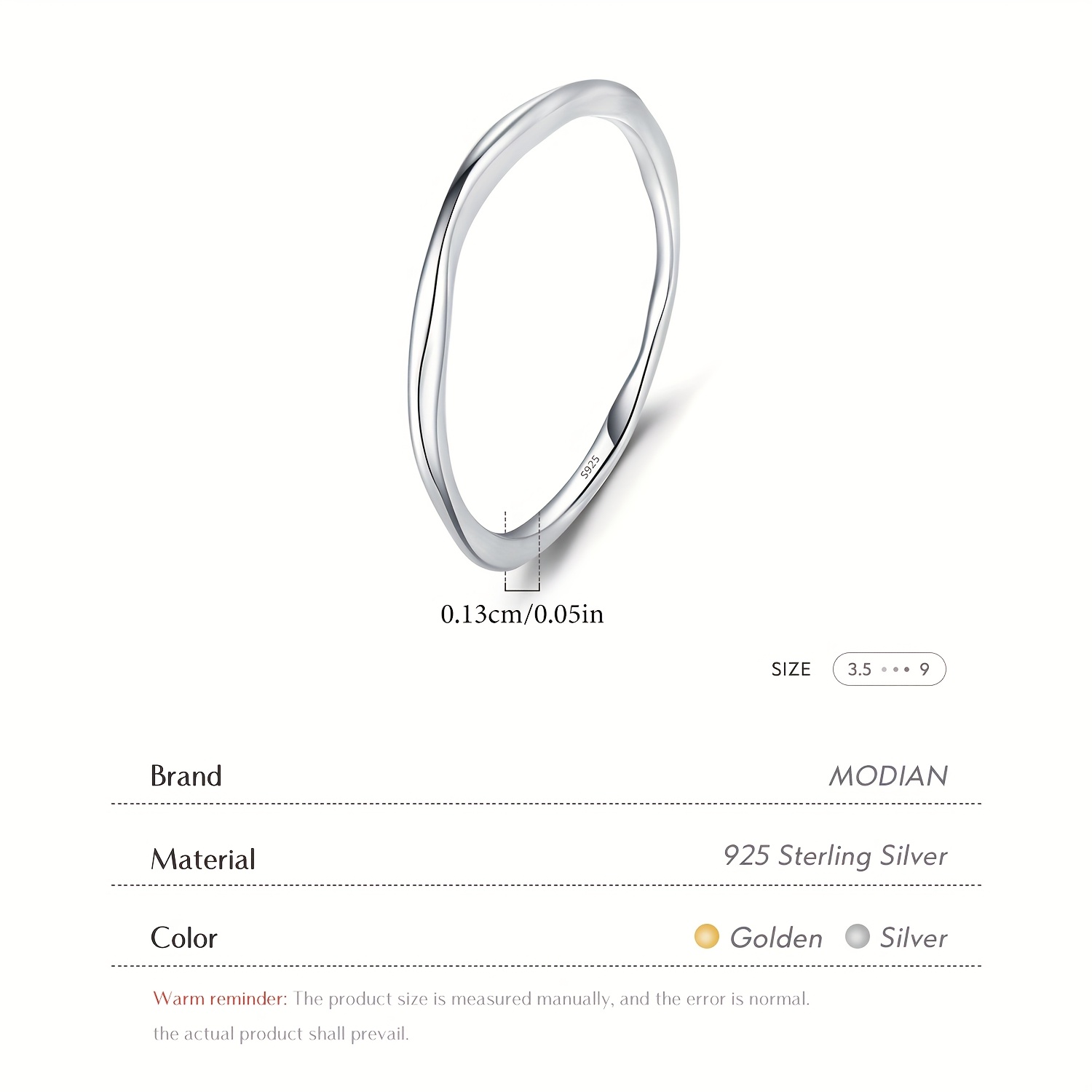 925 Silver Geometric Twisted Ring Stackable Jewelry