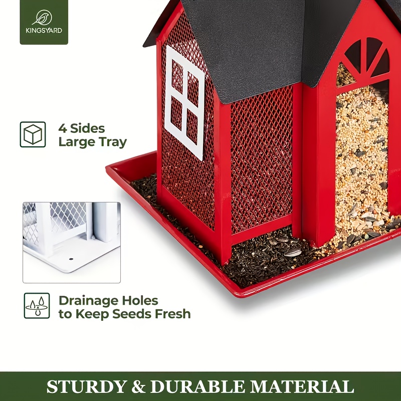 Outdoor Bird Feeder House · Designed with A Large Capacity And Equipped with Triple Feeding Ports · It Is Weatherproof, Durable And Easy to Refill - And Suitable for Outdoor Spaces, Gardens, Porches, Balconies And Country Houses