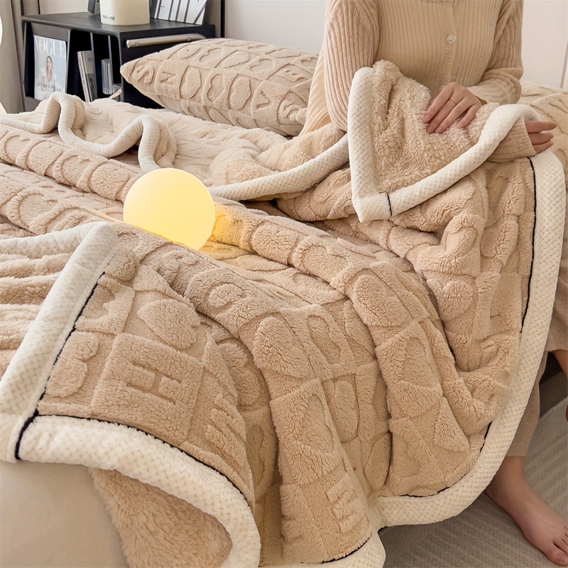 vintage geometric coral fleece throw blanket   multipurpose warm soft plush   nap blanket for couch bed   polyester woven 200 250gsm no   versatile style details 4