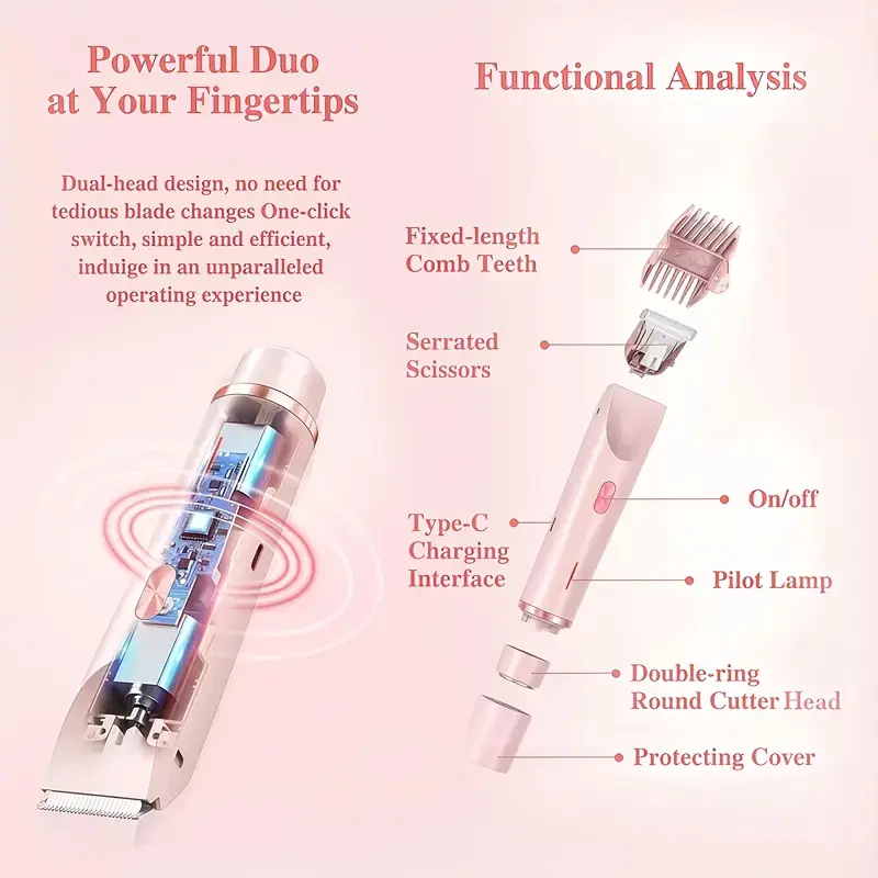 womens bikini electric 2in 1 dry wet bikini and facial usb rechargeable for bikini under legs face portable durable womens gift Product details 5