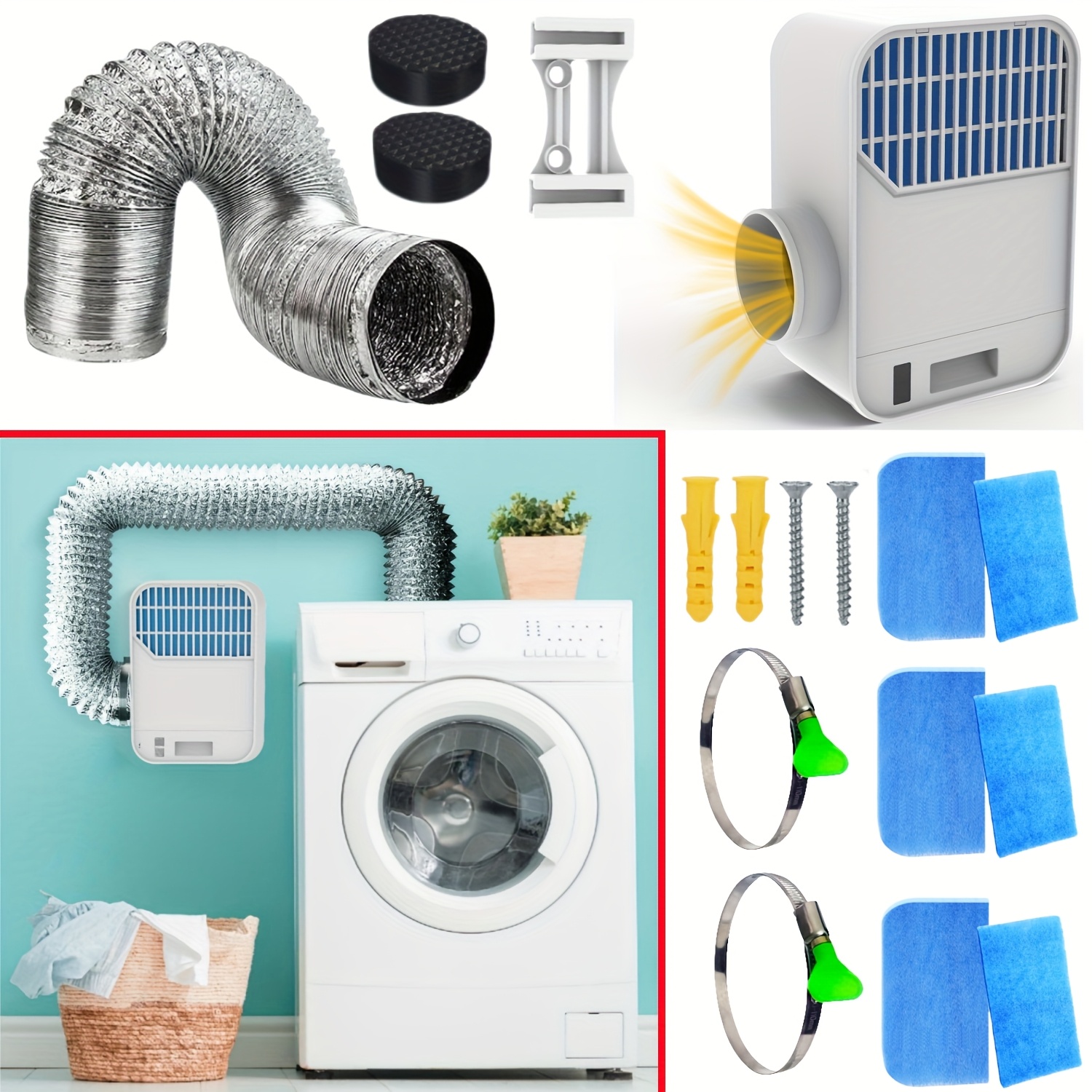 

Polyester Filters + Indoor Dryer Ventilation Kit, Dryer Ventilation Box, Electric Clothes Dryer With Air Quality - New In 2024