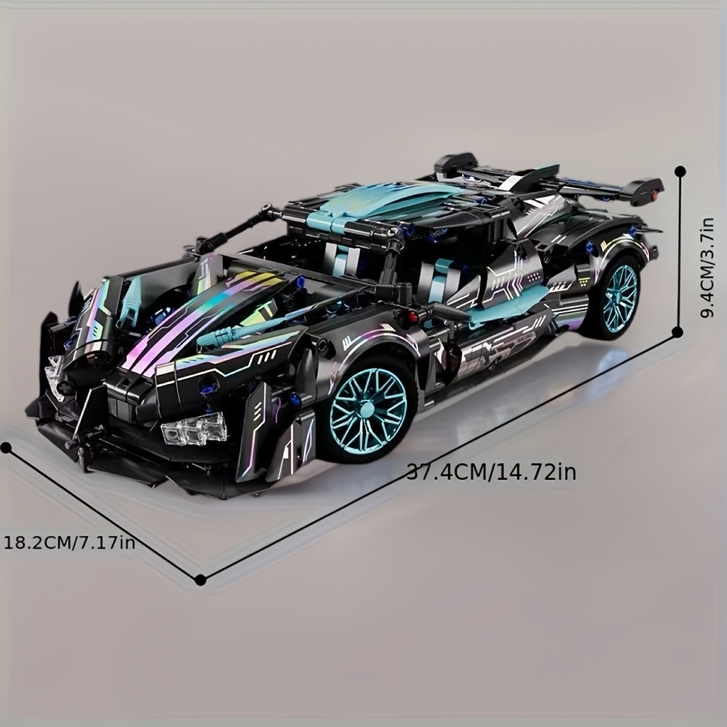 Stunning Black Sports Car Model Building Block Ornament