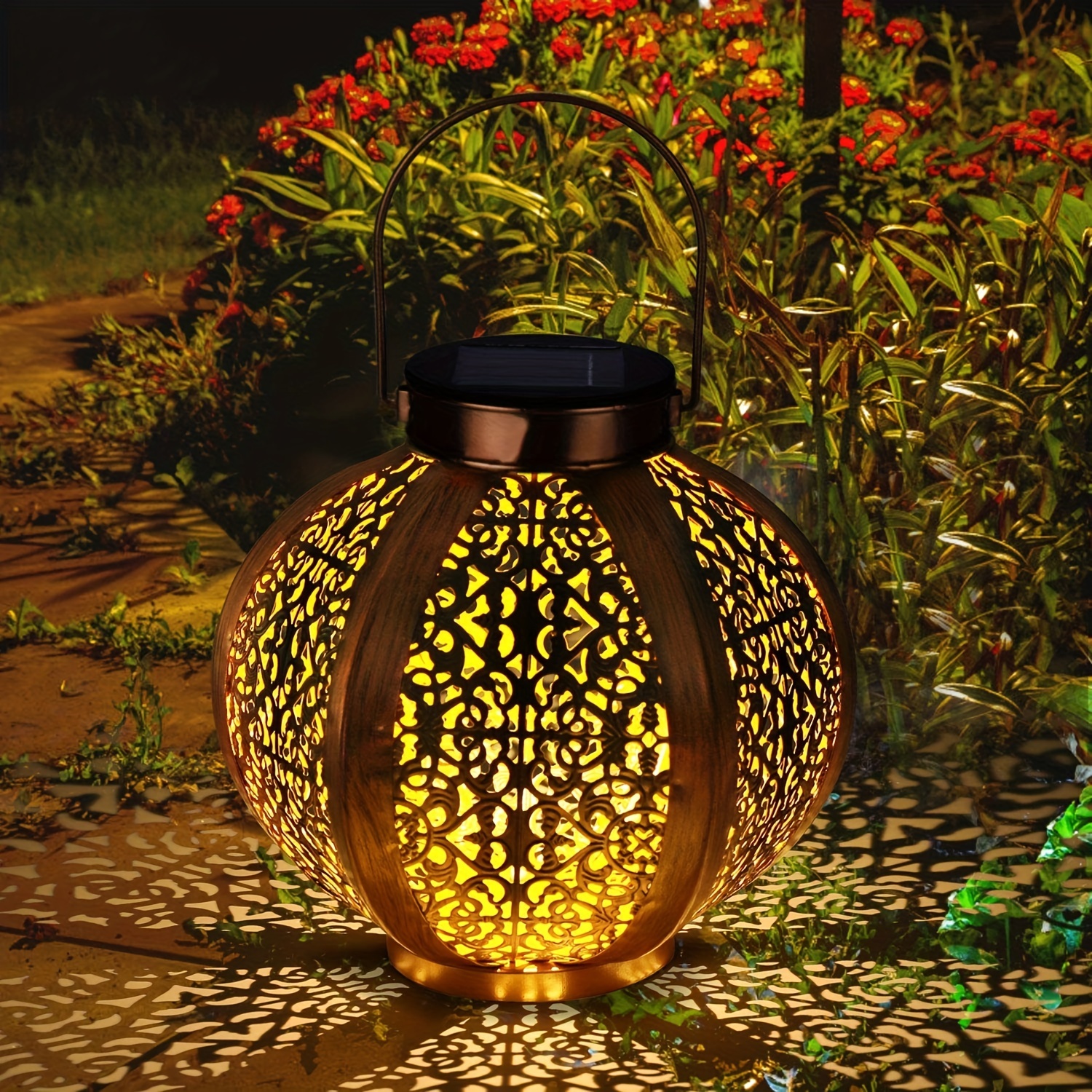 

1pc Solar Table Light Decoration, Solar Lantern Hanging Light, Garden Outdoor Decorative Light, Iron Waterproof Light