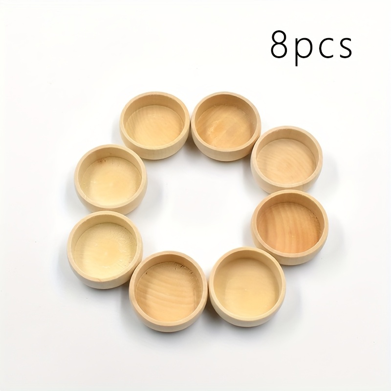 Image of 8 Handmade Wooden Bowl Decorative Beads, Diy Mini Natural Small Wooden Bowls, You Can Add Your Patterns And Colors, Kitchen Decorative Beads. Compact And Beautiful, For Holiday Party. (beads)