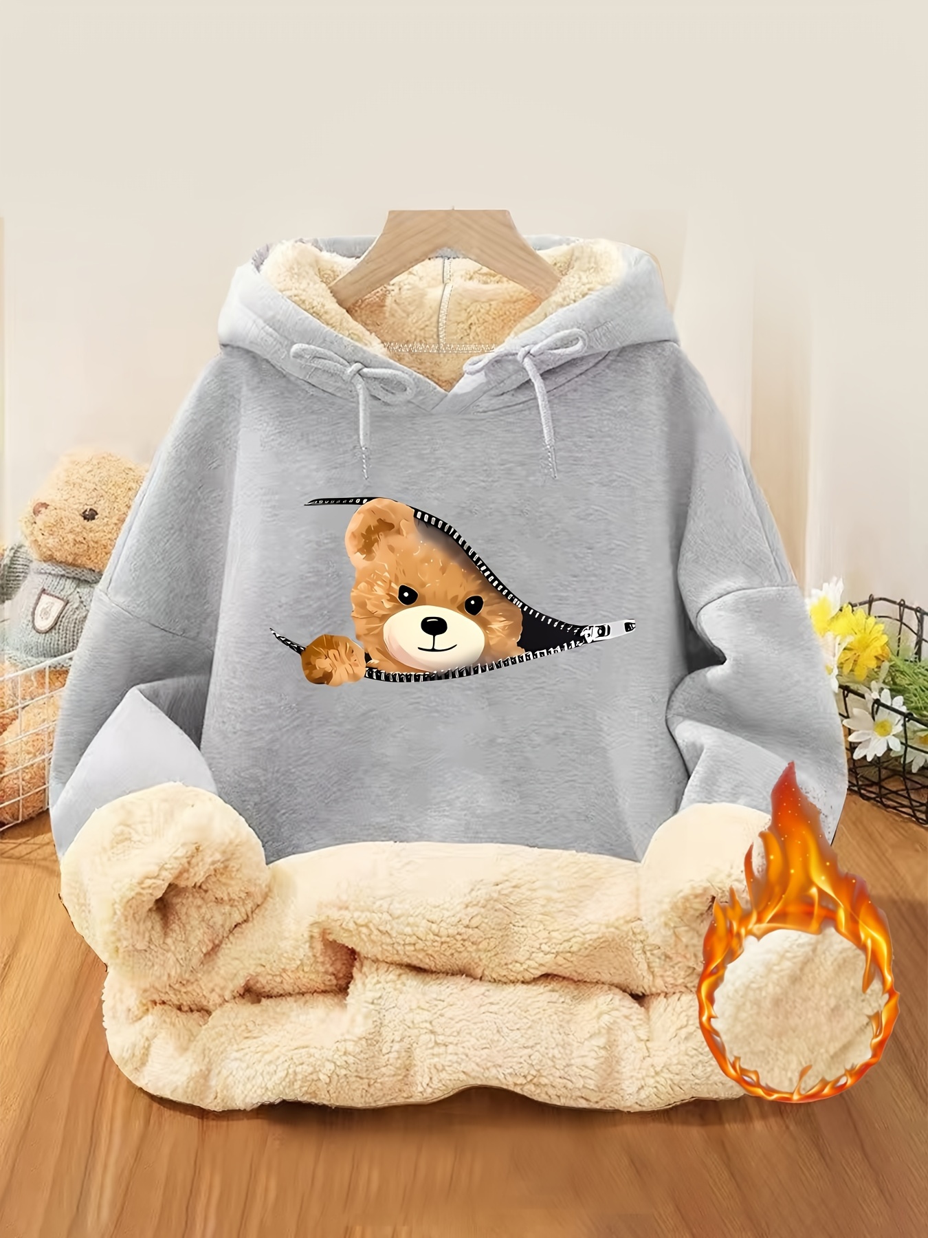 acmé de la vie] THREE BOUCLE BEAR HOODIE – At First Sight Studio
