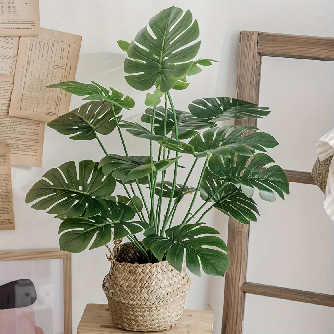 TEMU Large Faux Monstera Plant With Pot - 29.53