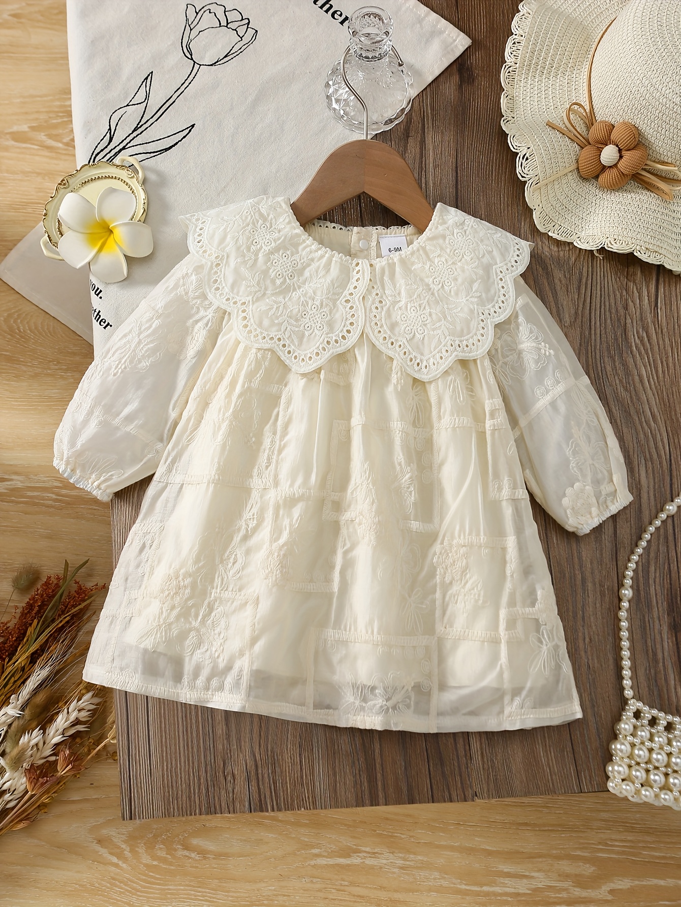 newborn formal dress 2pcs /Set Baby Girl Dress 3-24 Months Infant Formal Dresses For Birthd –  Mega Mart Center main image 1