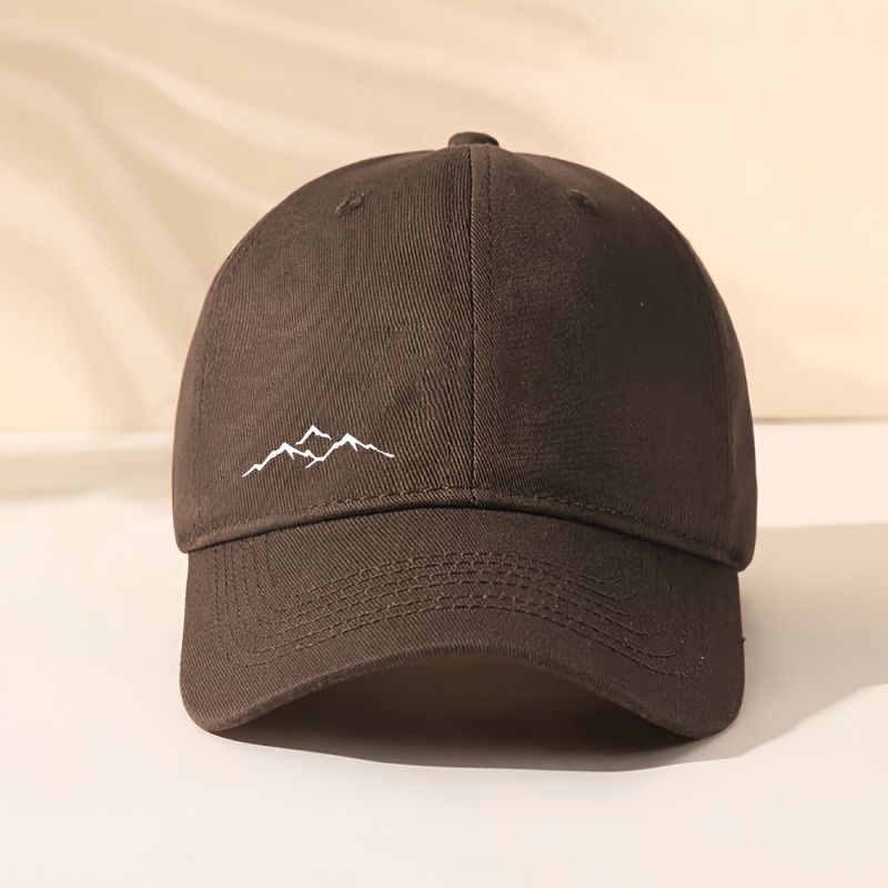 Minimalist Mountain Peak Pattern Baseball Cap, Unisex Adjustable