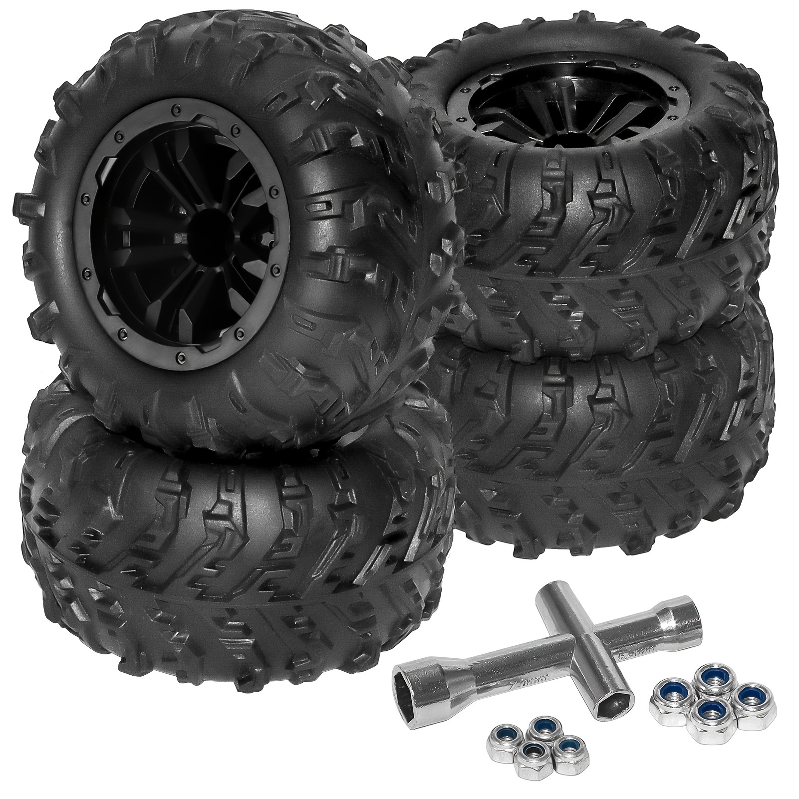 Image of Rc Beach Tires For 144001 124018 124016 124017 144010 124019 H16h H16p H16e 16889 16890 1/12 1/14 1/16 Rc Car Tires (c)