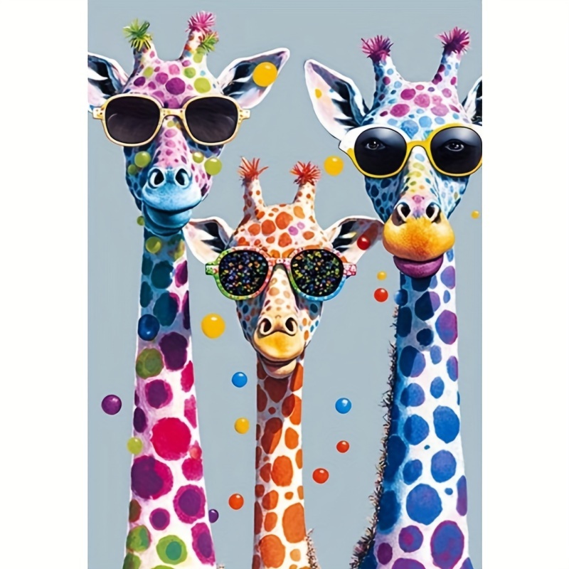 

Giraffe 5d Diy Diamond Painting Kit For Adults - Round Acrylic Gems, Home Wall Decor & Craft Gift, 15.7x31.49 Inches