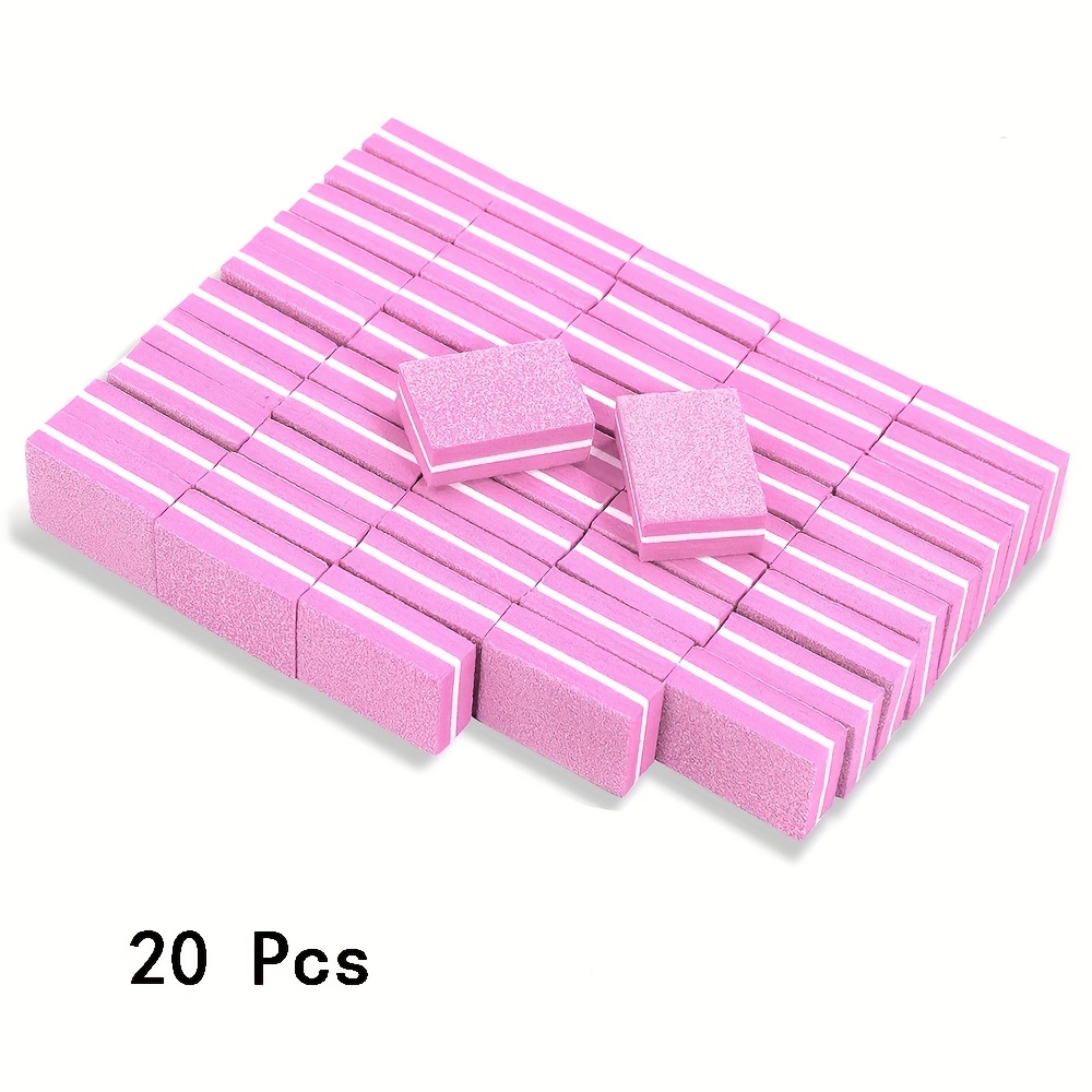20pcs Double-Sided Nail Buffers, Mini Nail Files for Home & Salon Use