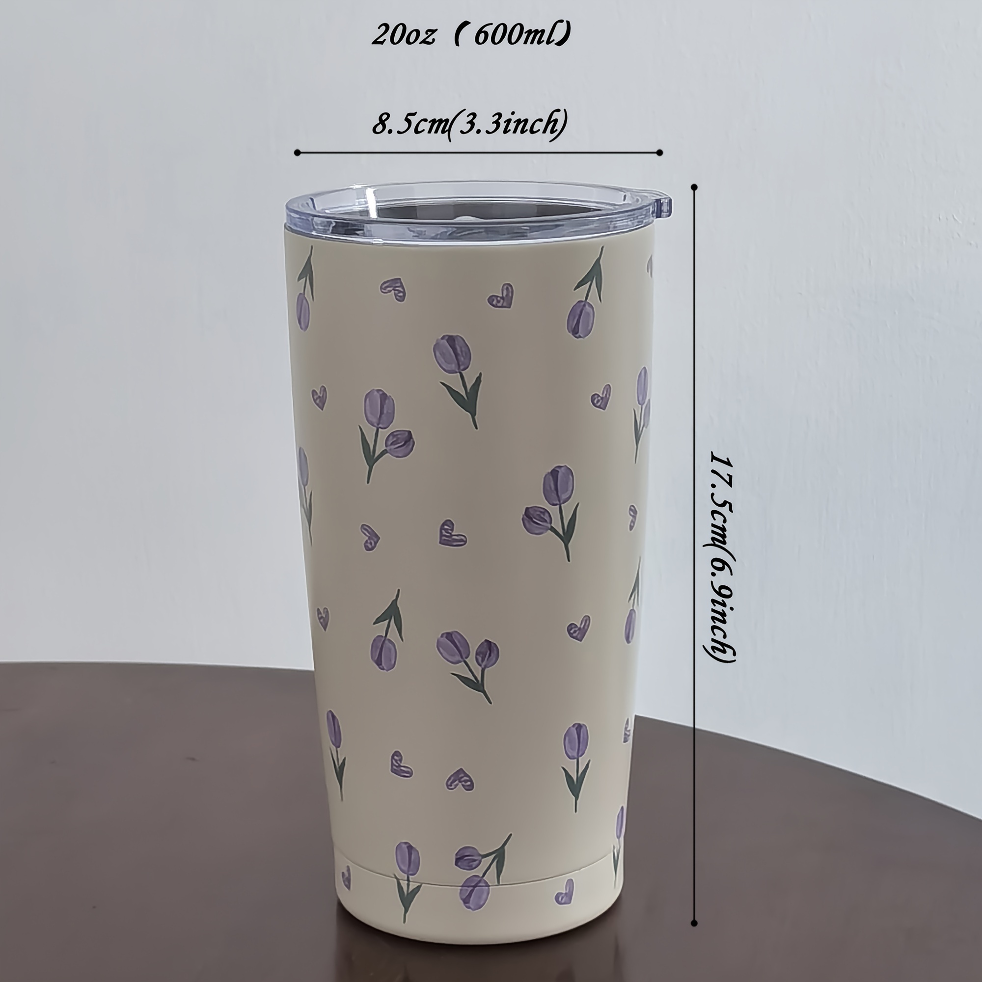 TEMU 1pc, Purple Love Tulip Tumbler, Double Walled Stainless Steel Water Bottle, Water Cups, Summer Winter Drinkware, Travel Accessories, Gifts, No Straw