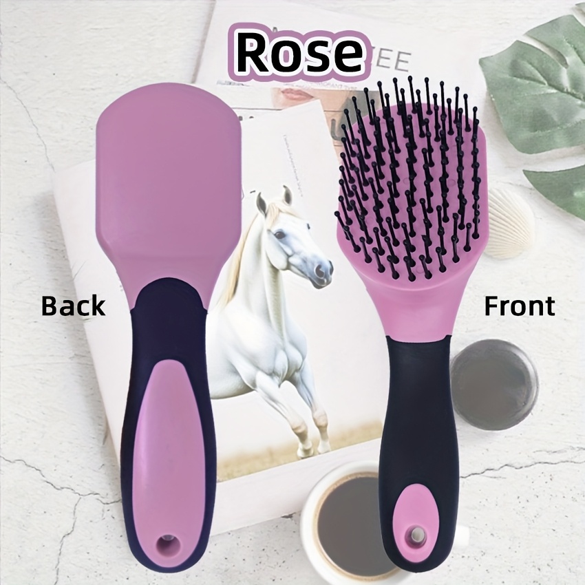E-shop Pferde Mähnen- und Schweifkamm mit rutschfestem Griff & runden Kammzähnen - Ergonomischer Griff, robustes PP-Material, sanfte Entwirrbürste für