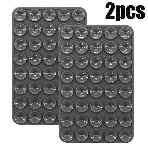 new 1pc 2pcs silicone back sticker square phone back sticker non drop suction cup sticker anti slip phone case portable and removable