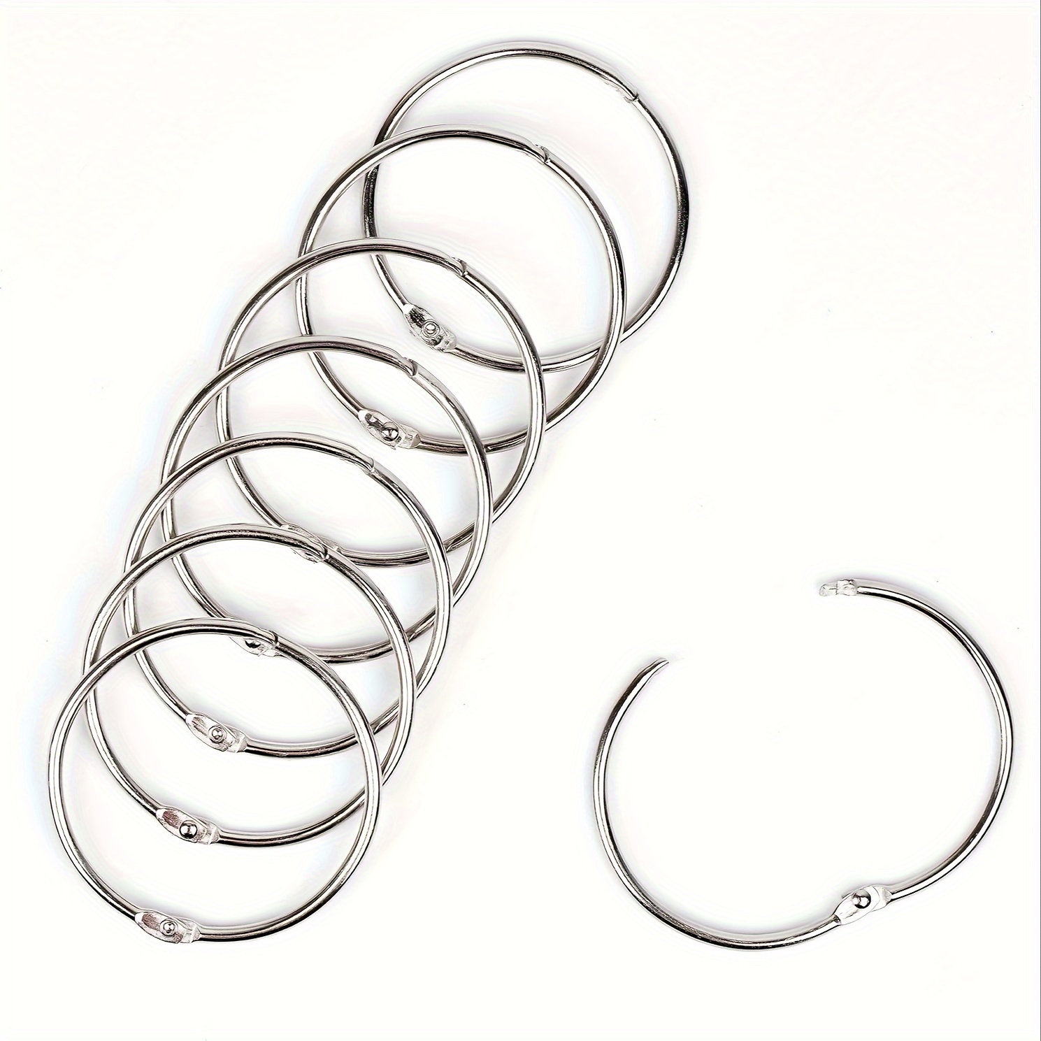 TEMU 10pcs Durable Metal 2-inch Binder Rings - Loose Leaf Rings For Flash Cards, Index Cards, Keys & More - Design For Organized Storage