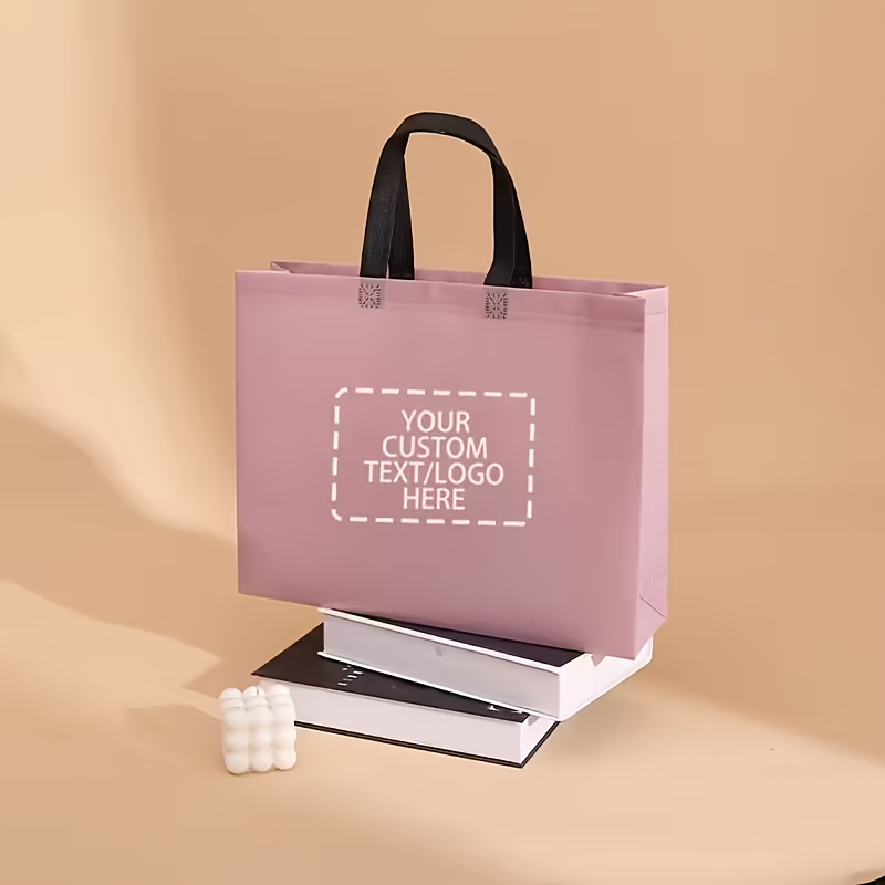 50pcs Custom Gift Bags, Reusable Personalized Shopping Bags