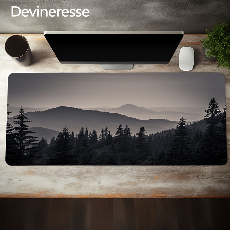 

1pc Beautiful Distant Mountain Landscape Pattern Large Gaming Mouse Pad E-sports Office Desk Mat Keyboard Pad Natural Rubber Non-slip Computer Mouse Mat Suitable For Home Office Games As Gift
