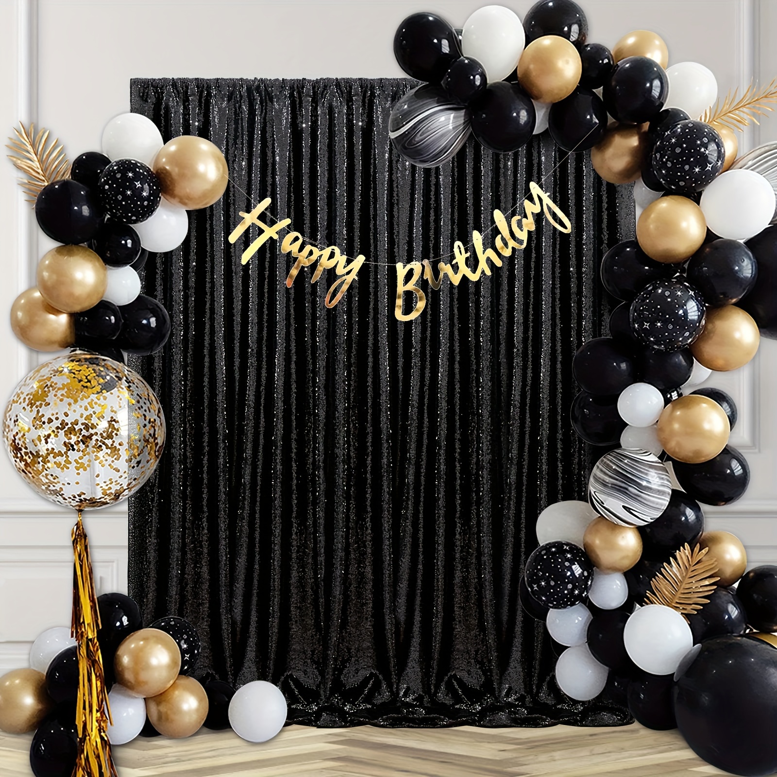 Black Sequin Backdrop, 4ft x 6ft