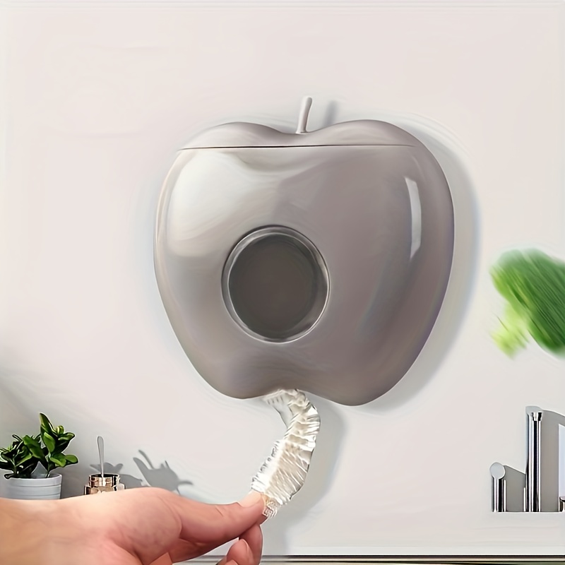 TEMU Soporte para bolsas de pared con forma , dispensador de film plástico sin , organizador para cocina y baño que ahorra , almacenamiento elástico