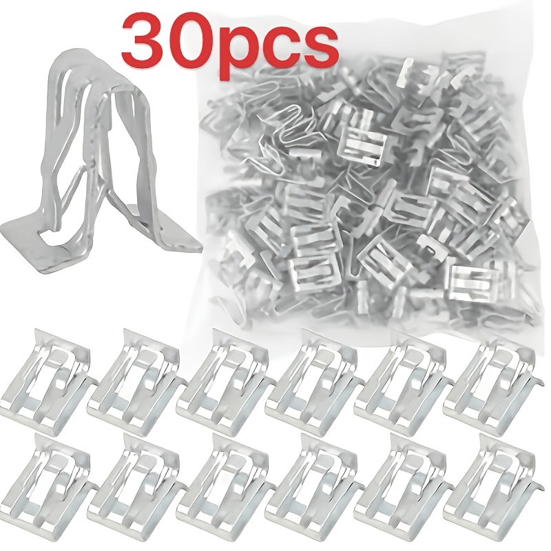 TEMU 30pcs Metal U-type Fastener Clips, Universal Auto Retainer For Dashboard Side Trim, Door Sill And Interior Moulding Additions