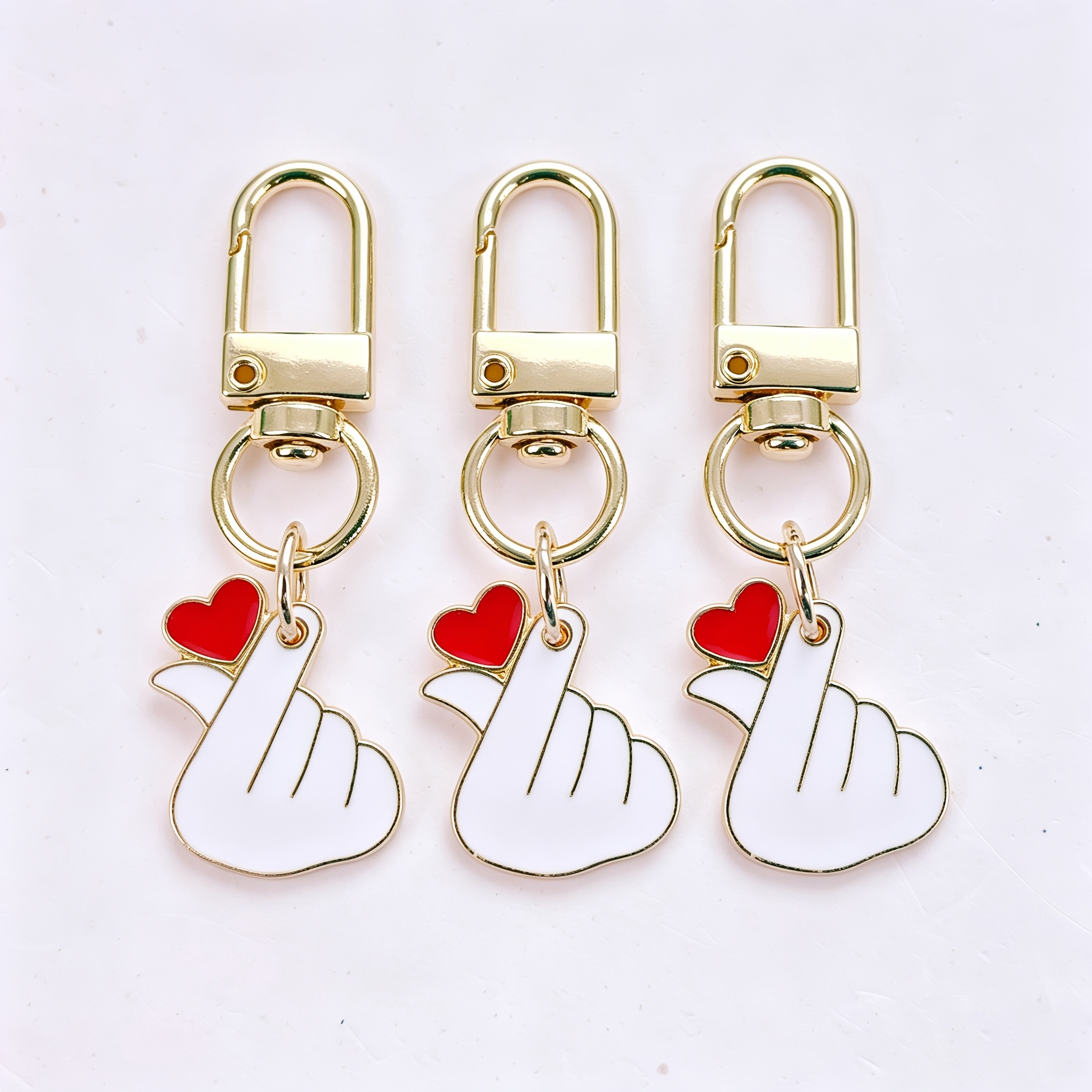 3pcs Easy And -hand Gesture Keychain Unisex Daily Hanging Accessory, Bag Charm, Phone Charm, Gift For, Birthday Gift,…: retailer-supplied image