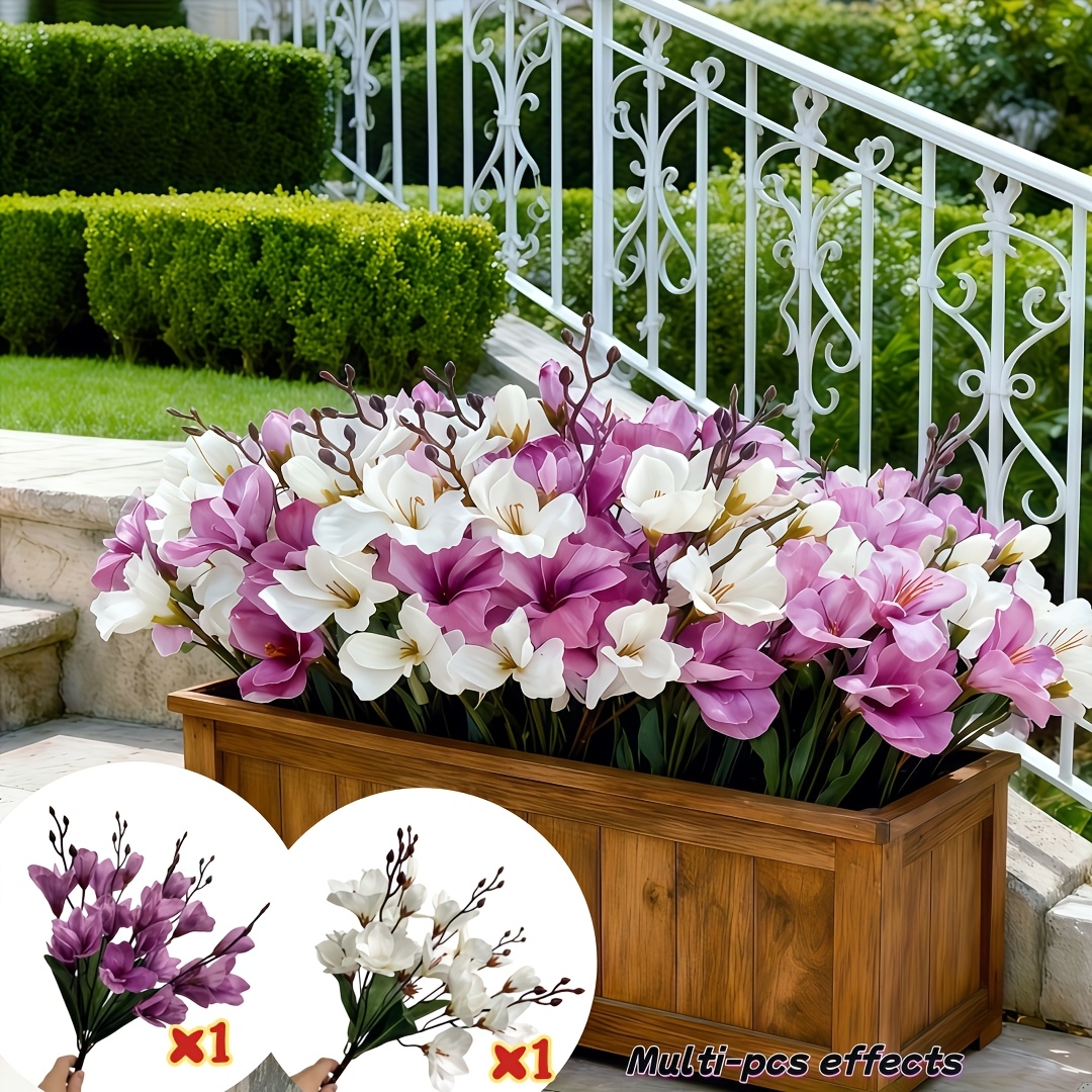 High-end Purple And White Artificial Arrangement - Faux , Holiday Gift - Wedding Handheld Bouquet, A Warm And Romantic Ceremony Atmosphere, Home And Festival Decoration, Indoor And Outdoor Use