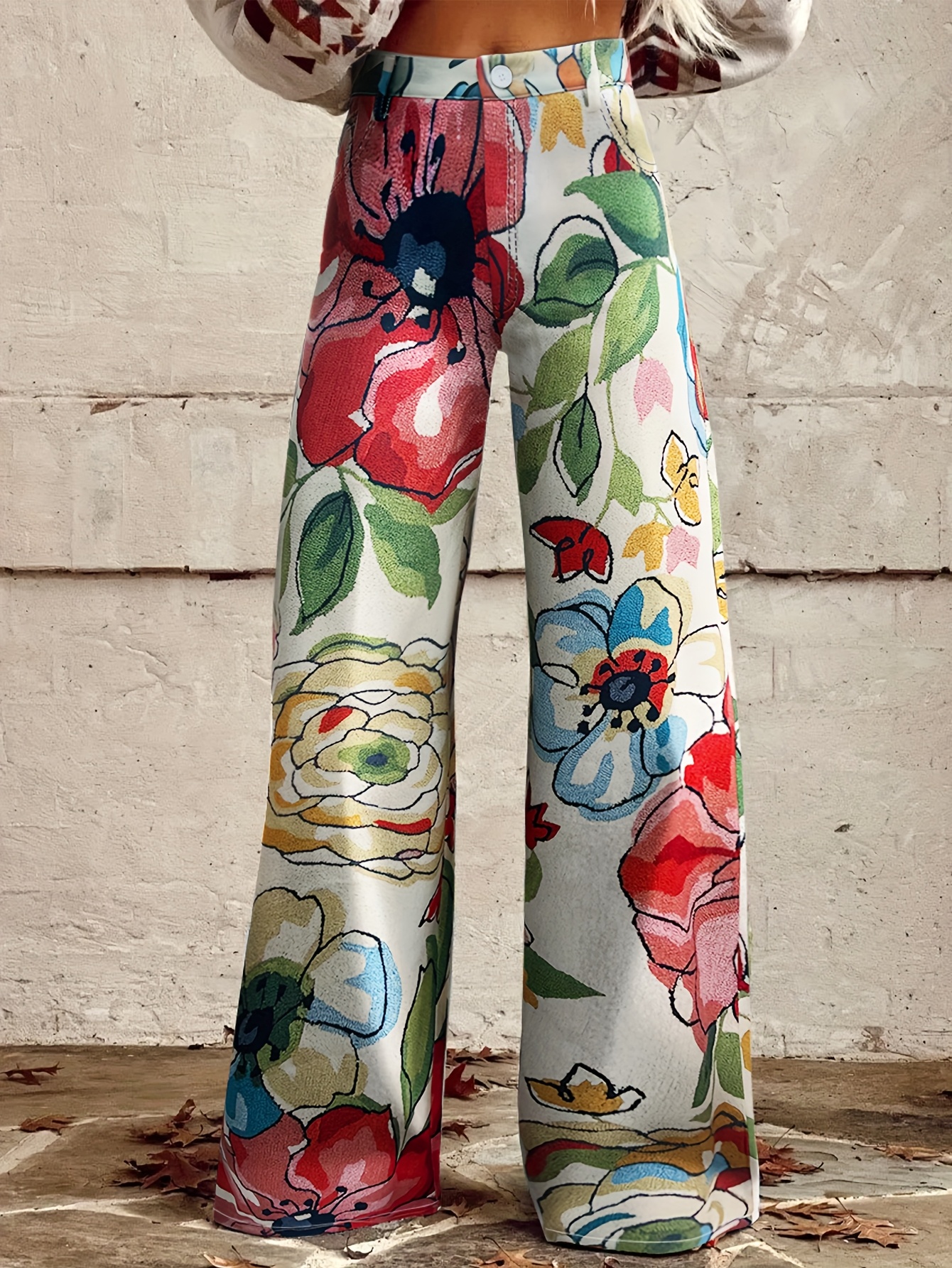 パンツ SHEER FLOWERBASE PRINT PANTS SHEER FLOWERBASE PRINT PANTS赤（Pink Abstract Floral Print