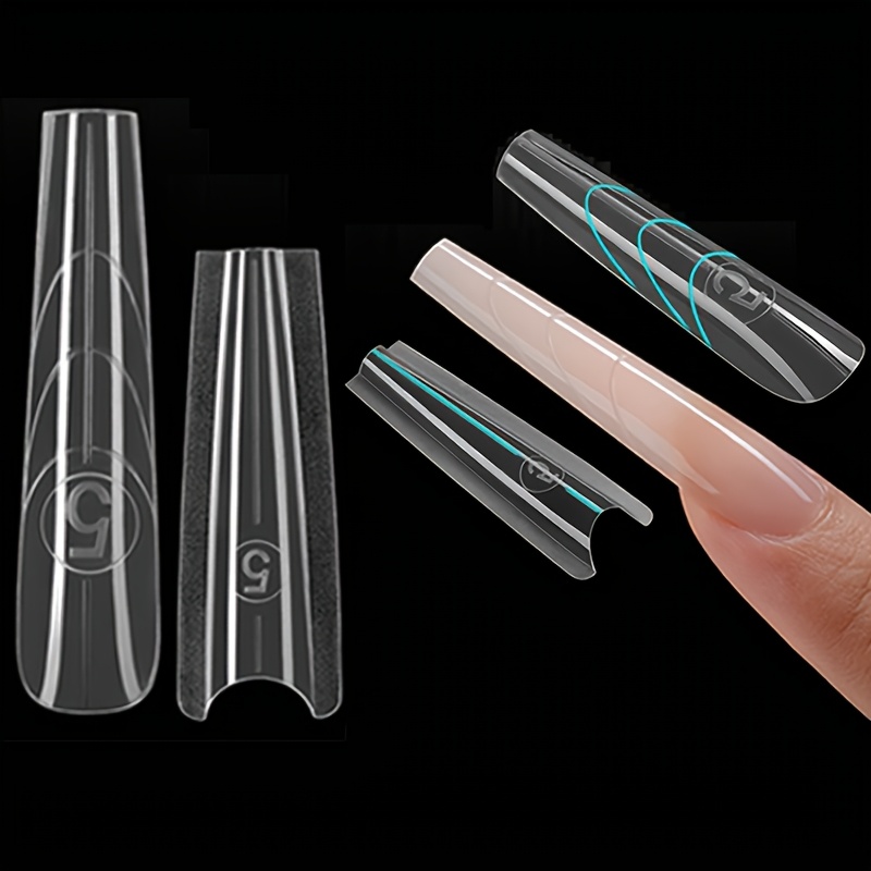 TEMU Doppie per Estensione Unghie: Doppie a Mandorla/Bara Sandwich Compatibili con Builder Gel e Polygel - 2 , 30pz, 15 Misure, Kit Stampo Acrilico
