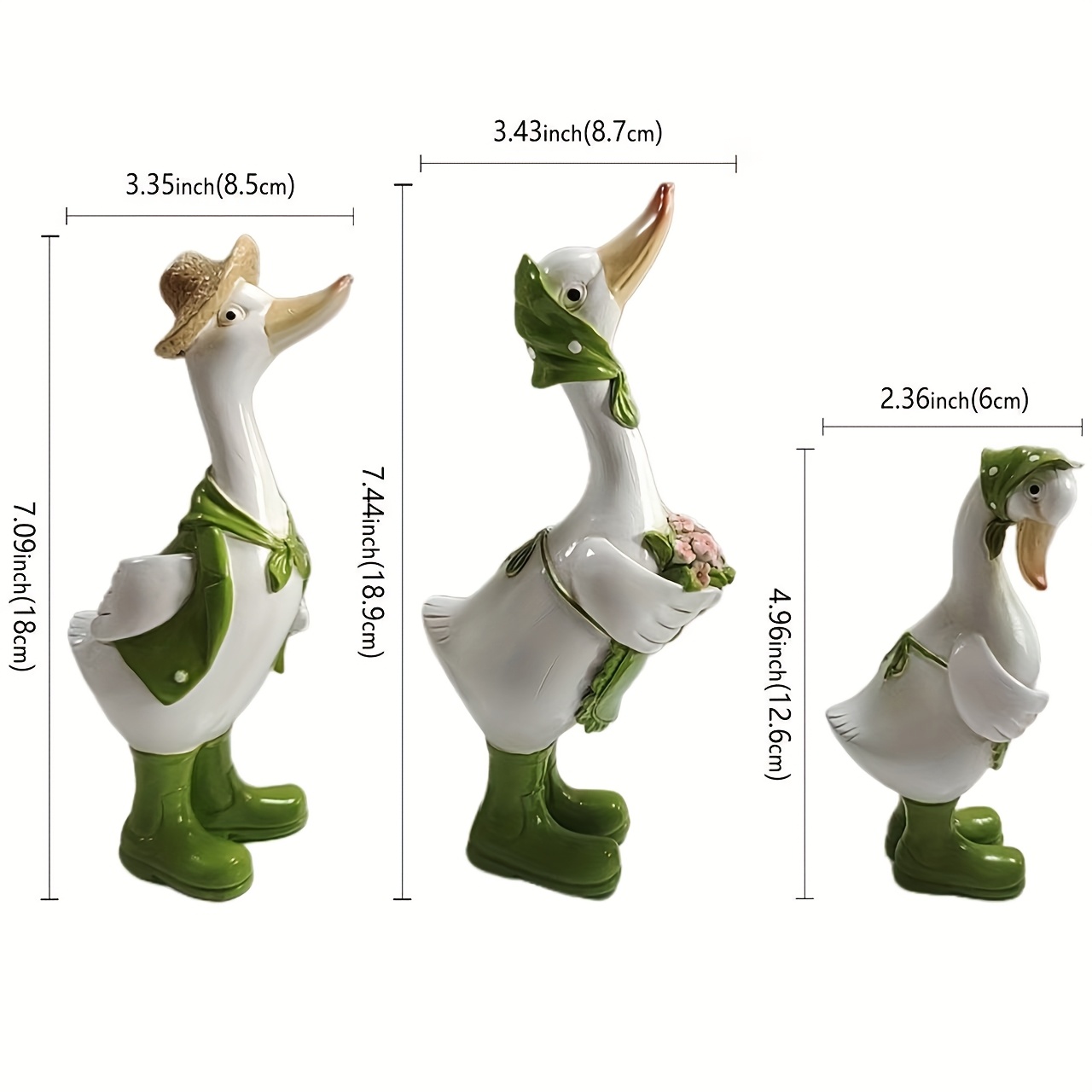 Image of Collectible Figurines ， Cartoon Simulated Duck Home Garden Ornament Resin Animal Hand-painted Craft