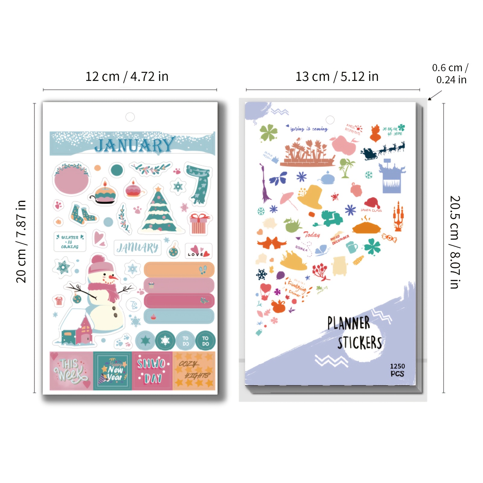 Image of 1251pcs Planner Stickers Set, Monthly Themes, Decorative Art And Seasonal Designs, Ideal For Journals And Notebooks, Vibrant Colors, Stationery Essentials
