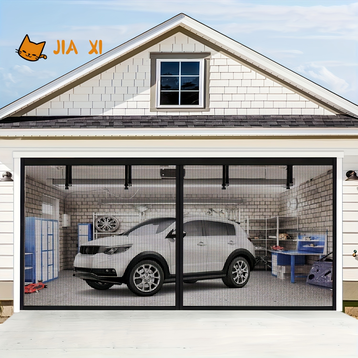 

Garage Door Screen, Magnetic Closure Heavy Duty Weighted Bottom Garage Screen Doors