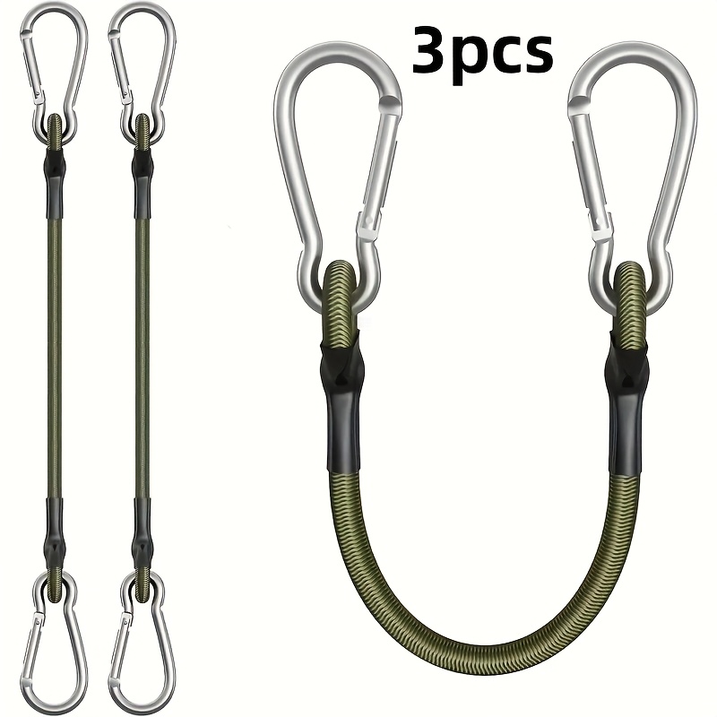 6 Stück Bungee-Seile Mit Karabinern – Elastische Spanngurte 25 Cm Für Camping, Fahrrad & Mehr