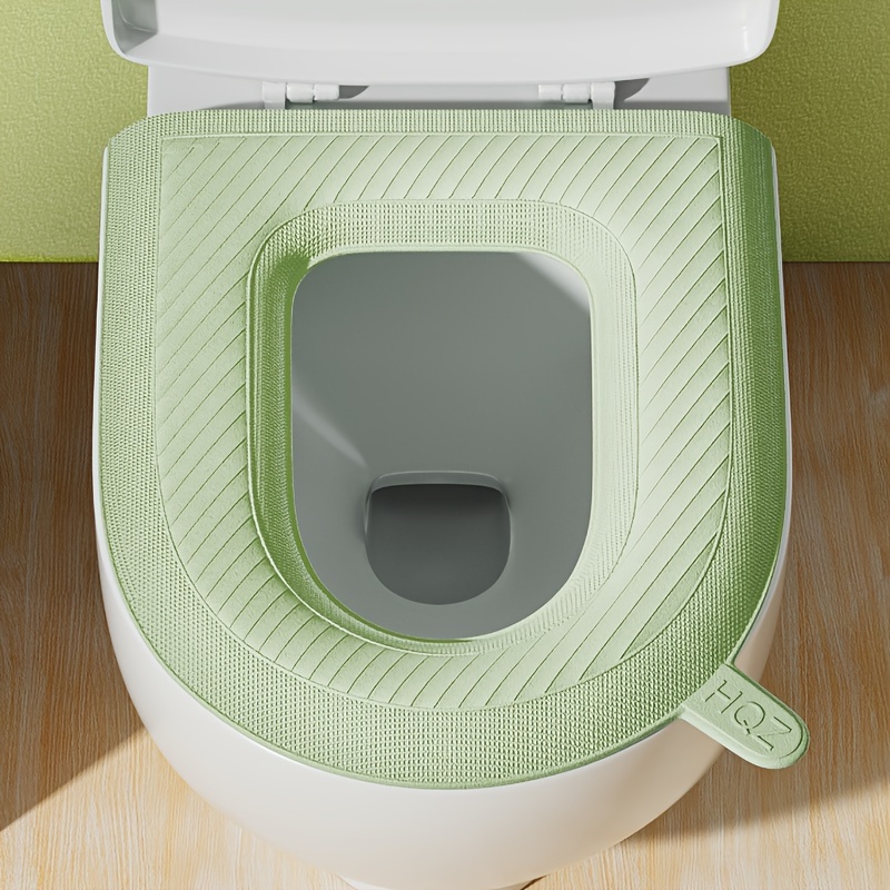 1pc Thick Waterproof Toilet Seat Cover - Quick-Dry, Easy Clean, Self-Adhesive Bathroom Mat