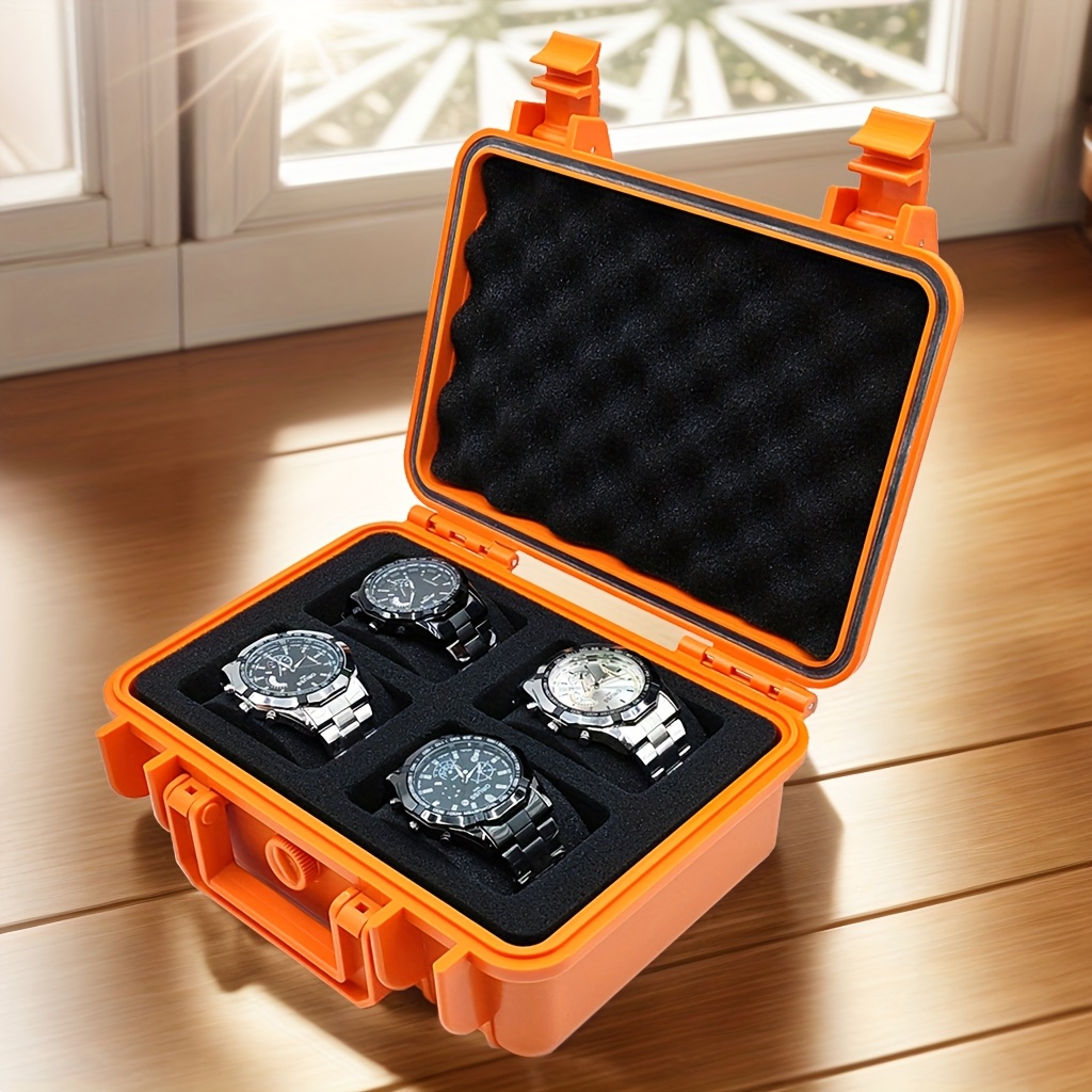 1  and jewelry storage box portable case made of high quality pp abs material protective case waterproof and dustproof pressure resistant and drop resistant designed with 4 12 20 slots essential for organizing watches and jewelry suitable for home storage outdoor travel   business trips and self driving tours a   for valentines day and christmas gifts Product details 8