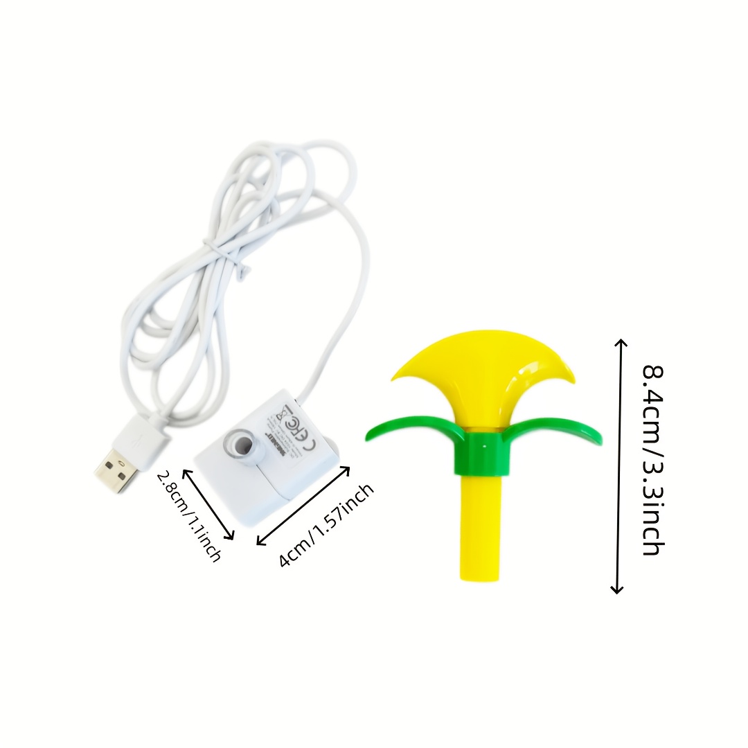 TEMU Fontana a Forma Piccolo a T da 1 pezzo con Pompa 'Acqua a Bassa Pressione USB, Design a in Stile di Costruzione, Fai-da-te per Adattarsi alla